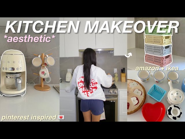 aesthetic kitchen makeover ♡ organization + SMEG appliances + ikea haul *pinterest inspired*