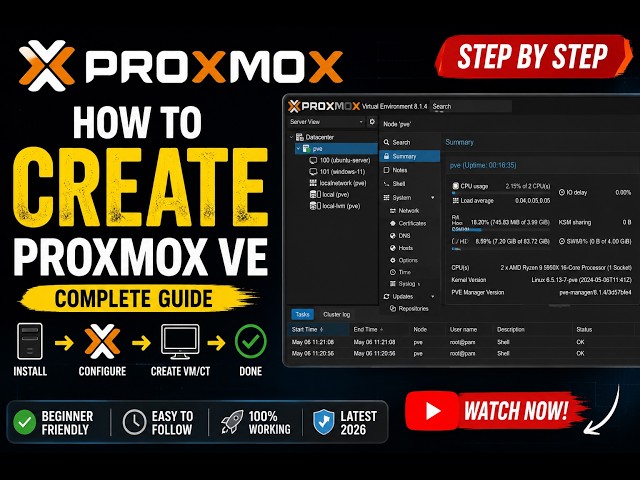 How to Install Proxmox VE in 5 Minutes ⚡ Complete Beginner Guide (2026)