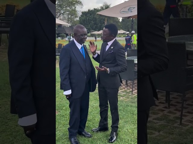 Oburu Odinga and Ababu Namwamba caught up for a friendly chat #rip #raila #railaodinga #shorts
