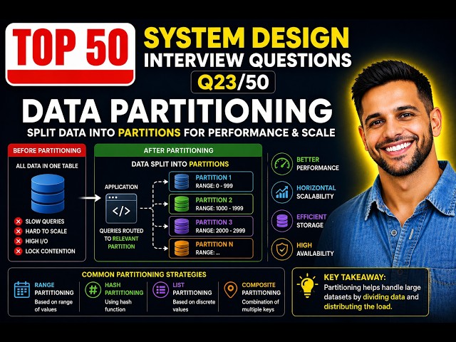 🔥Data Partitioning | Why Big Databases Never Slow Down? | Q23/50 System Design Interview | Hindi