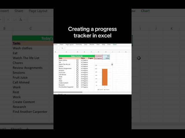 Progress tracker in Excel 