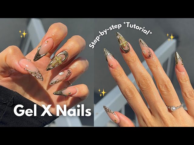 how to do gel x nail designs at HOME ˚୨୧⋆｡˚ ⋆ amazon products | beginner