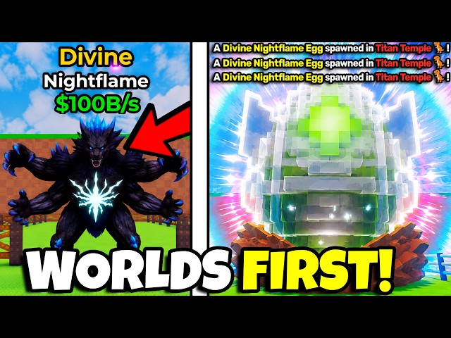 *WORLDS FIRST* Divine $100B/s NIGHTFLAME Pet in Steal An Egg... (Roblox)