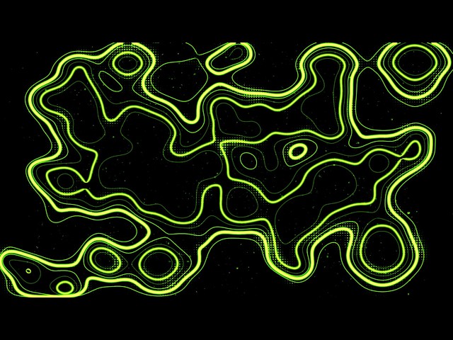 LoopVibe 4K - Lime Green Neon Contours 4K (2 Hours) - (No Audio)