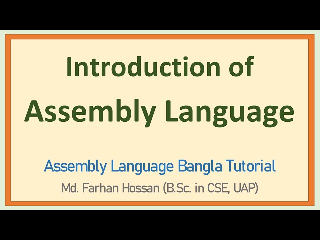 Lec: 01 | Introduction  of Assembly Language | Bangla Tutorial