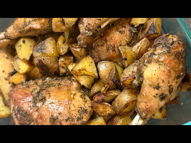 What’s for dinner? Roast Chicken With Potato. Recipe in video. 