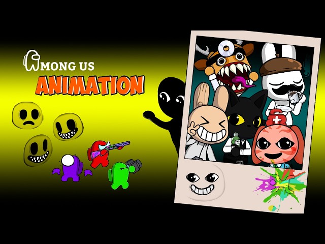 [어몽어스 Among Us] Survival Mode: Animal Hospital but Paint Meccha Chameleon - AMONG US FUNNY ANIMATION