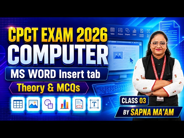CPCT Exam 2026 | Computer for CPCT | MS Word Theory + MCQs | Computer By Sapna Ma'am
