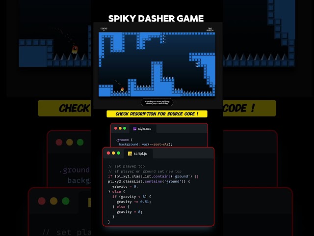 SPIKY DASHER GAME using HTML CSS Javascript #programming #coding