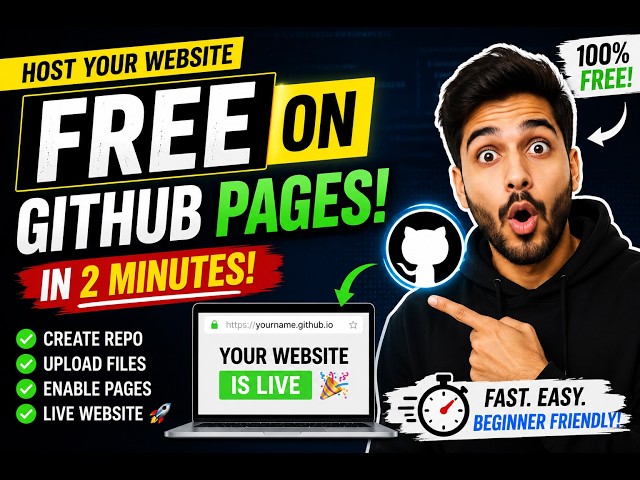 🚀 Host Any Website FREE on GitHub Pages in 2 Minutes | Complete Beginner Guide