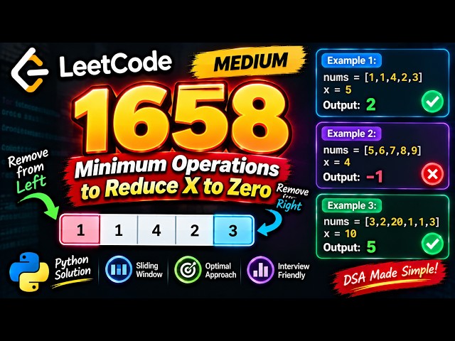 Everyone Solves This Wrong Until They Flip It 🔥 | LeetCode 1658 Python#leetcode #potd