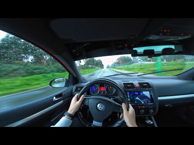 Rain + Semi Slick | Golf Mk5 GTI | POV Drive Exhaust Sound [4K]