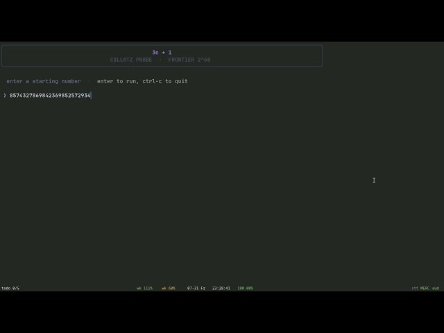 randomly solving collatz conjecture day 1