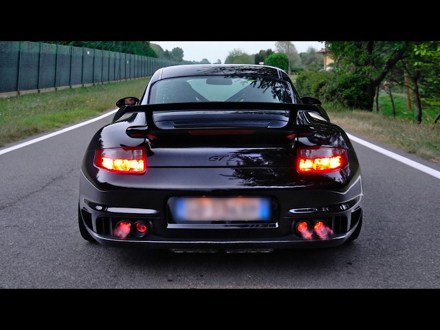 Onboard a 700+hp tuned Porsche 997 GT2 Manual twin-turbo BEAST *RAW engine Sounds*