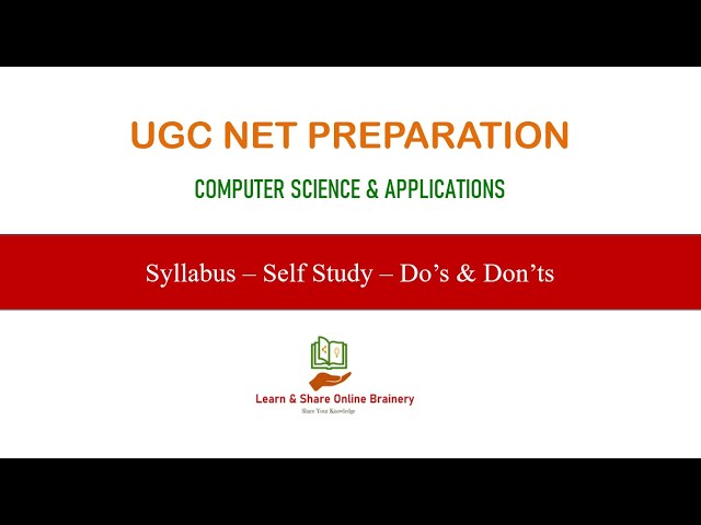 UGC NET Preparation - Computer Science and Applications - Self Study Plan in Tamil