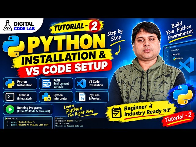 Python Tutorial for Beginners  | Python Installation & VS Code Setup | Python Master Course #2