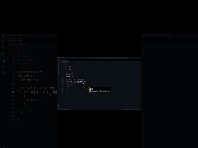 Reverse Number Triangle Pattern Program in C | How to Print Reverse Number Triangle Pattern in C