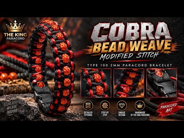 How to Make a Cobra Bead Weave Bracelet | Modified Stitch with 2mm Paracord #paracordbracelet #diy