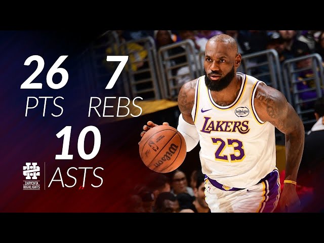 LeBron James 26 pts 7 rebs 10 asts vs Grizzlies 25/26 season