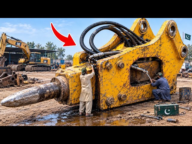 🔥 Hydraulic Breaker Attachment Repair | Major Hydraulic Oil Leak Fix