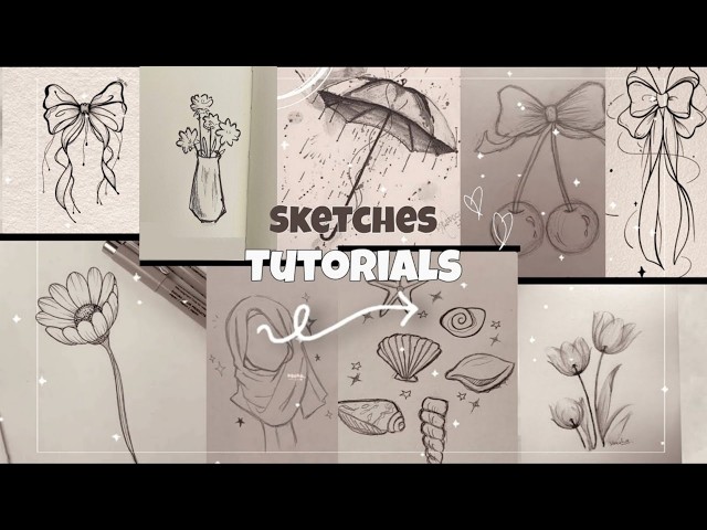 Easy sketch drawing tutorials for beginners 🌷 | step by step sketches #aesthetic #sketch