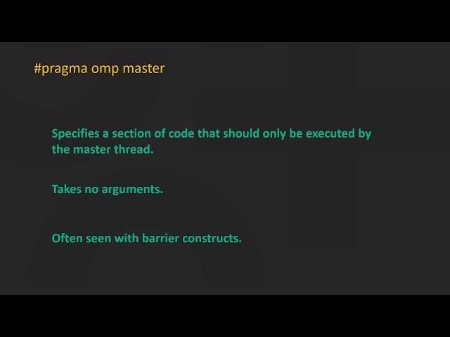 OpenMP: Master