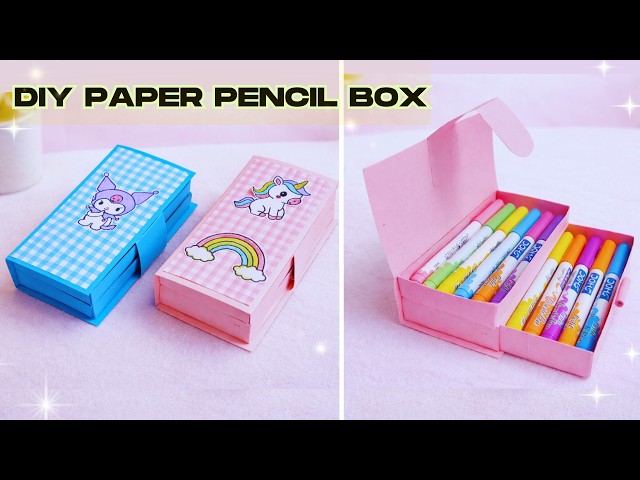 DIY Cute Double Storage Pencil Box ✨ Easy Paper Craft Pencil Case Tutorial 🎀