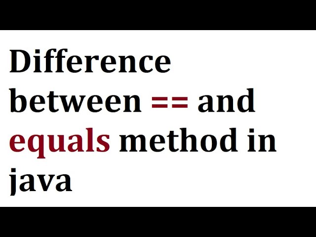 Difference between == and equals method in java | Java interview question answer