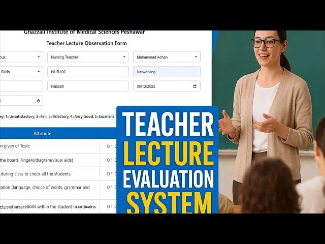📊 Teacher Lecture Evaluation System | Real-time Scoring, Charts & Admin Control