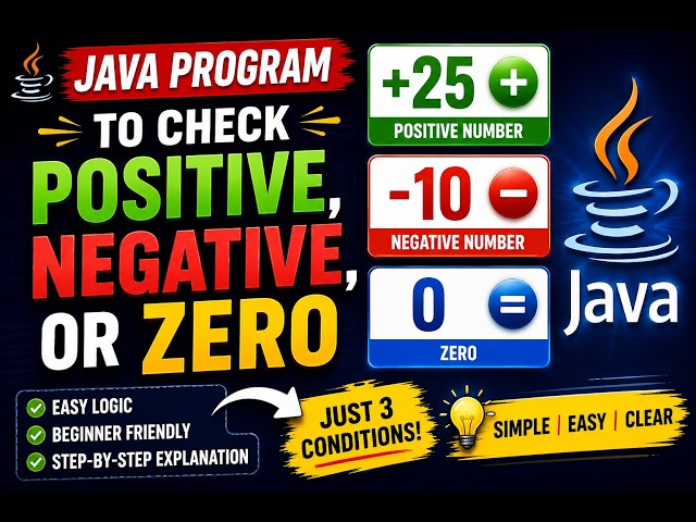 Java Program to Check Positive, Negative, or Zero 🔥