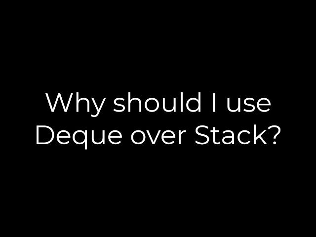 Java :Why should I use Deque over Stack?(5solution)