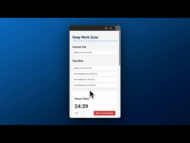🎯 Boost Your Productivity 10x | Deep Work Zone - Smart Focus Timer & Insight Dashboard