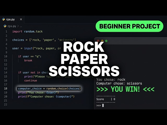 Python Project #1: Rock Paper Scissors Game — Beginner Tutorial (2026)