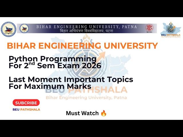 BEU Patna | 2nd Sem Python Programming Last-Minute Important Topics & Questions 2026 #beupatna