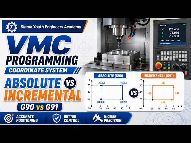 VMC PROGRAMMING - COORDINATE SYSTEM - ABSOLUTE COORDINATE SYSTEM - INCREMENTAL COORDINATE SYSTEM