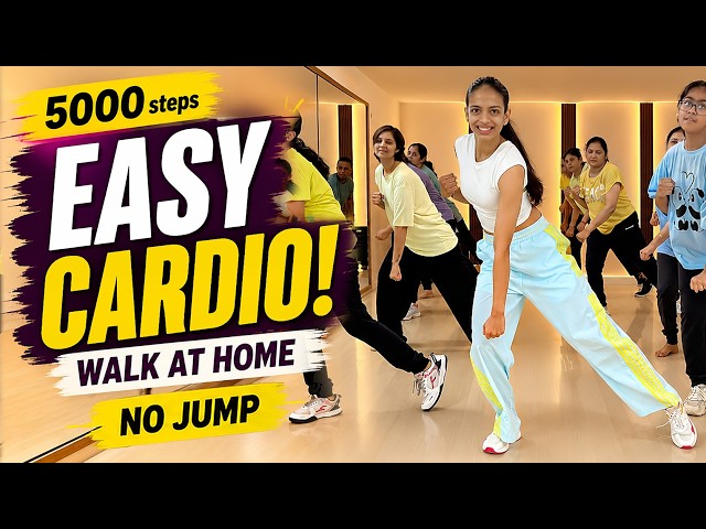 5000 Steps Walking Workout At Home | Easy Low Impact Cardio