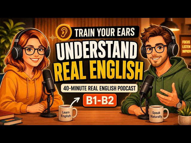 Train Your Ears to Understand Real English | 40-Minute Real English Podcast (B1-B2)