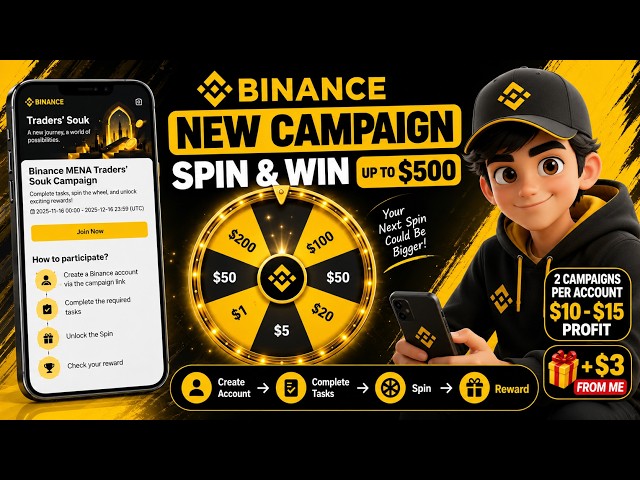 Binance MENA Campaign 2026 🔥 Complete Guide | Traders Souk, Spin & Win & New User Campaign #usdt