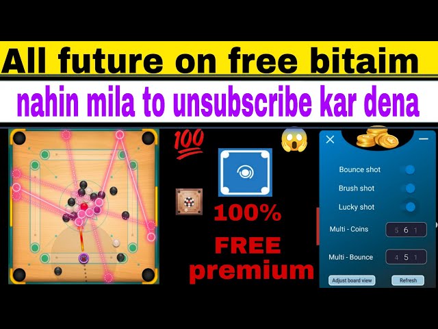 BITAIM FREE PREMIUM VERSION 😱😱 || CARROM POOL BITAIM FREE UES || CARROM POOL FREE AUTO PLAY ||