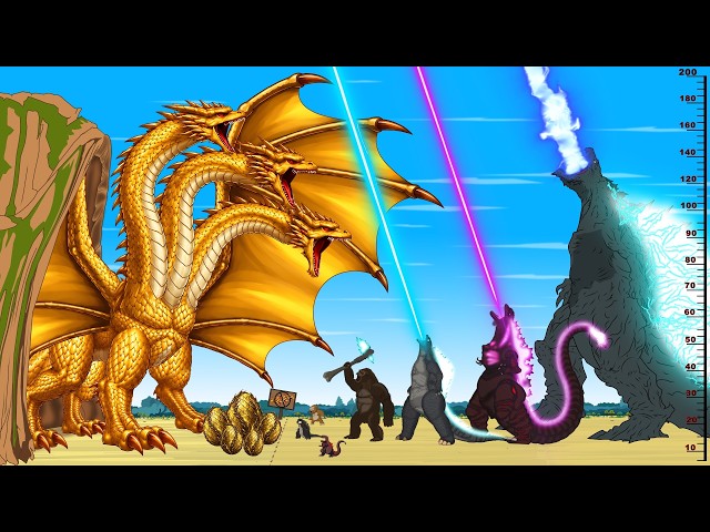 Team Godzilla & Kong vs Legendary King Ghidorah's Atomic Breath: Giant Monster Battle