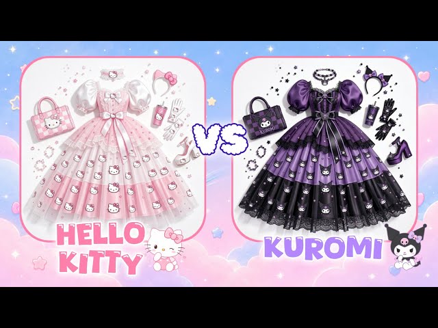 Hello Kitty VS Kuromi Challenge💗Which one is ur fav? @dramaticway #subscribe