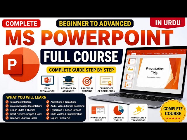 MS PowerPoint Full Course in Urdu| Complete Beginner to Advanced|PowerPoint | Learn PPT Step by Step