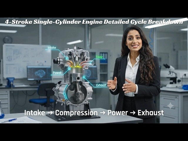 How a Petrol Engine Works? 🔥 4 Stroke Single Cylinder Engine Explained in 3D