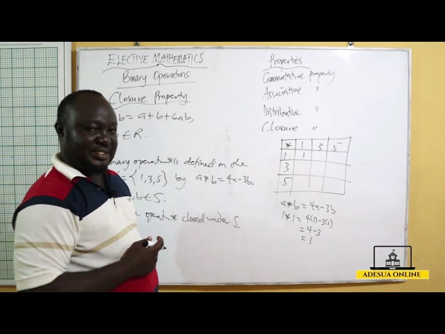 SHS 1 Elective Math - Closure Property of Binary Operations