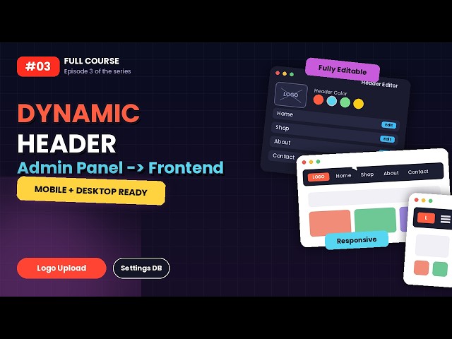 Laravel + React Ecommerce #3 — Build a Fully Editable, Responsive Header (Admin to Frontend)
