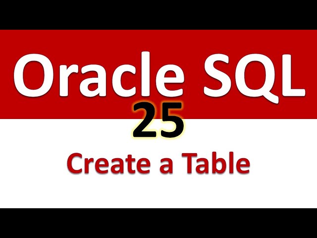 Oracle SQL Developer Tutorial For Beginners   25 - Create a Table
