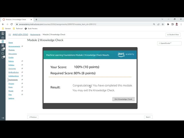 AWS Machine Learning Foundations   Module 2   Knowledge Check   Anand K