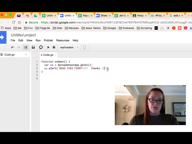 Create a Pop up Message When Opening a Google Sheet