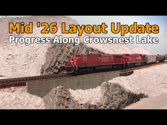 Mid 26 Layout Update - Scenery progress along Crowsnest Lake