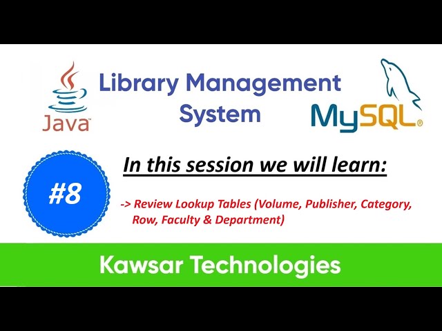 Part 8 —  Library Management System in Java Swing | Review Lookup Tables